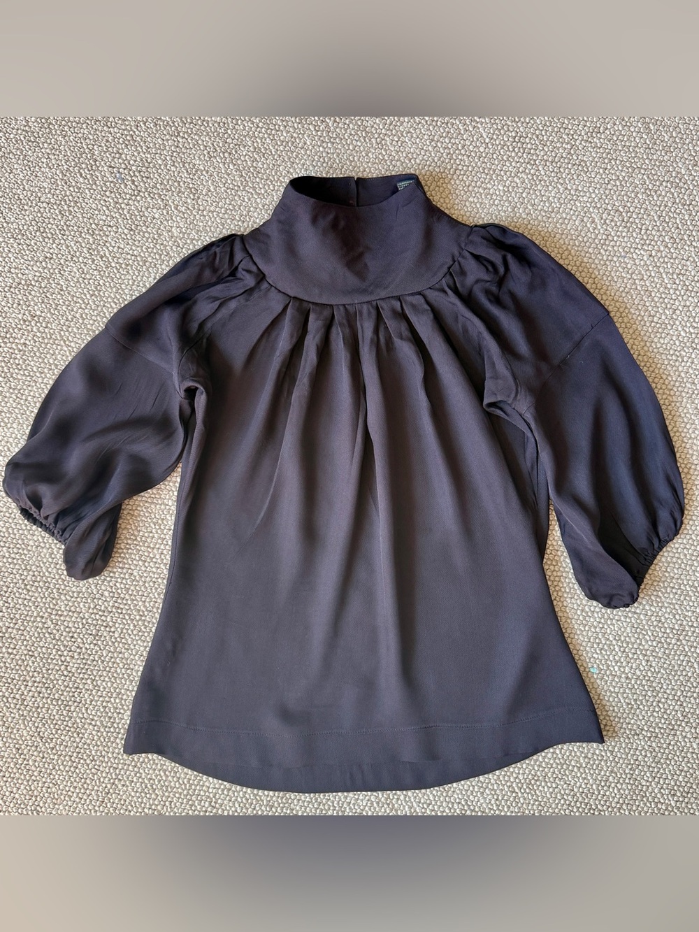 Just Cavalli Black High-Neck Pleated Blouse